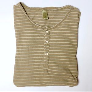 Alternative Tan Striped Henley Tee
